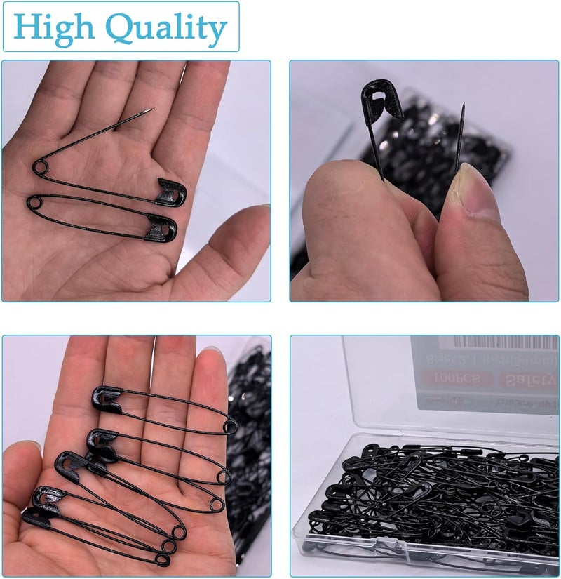 Urmspst 100PCS-2.1Inch Small Black Nickel Plated Steel Safety Pins - Image 3